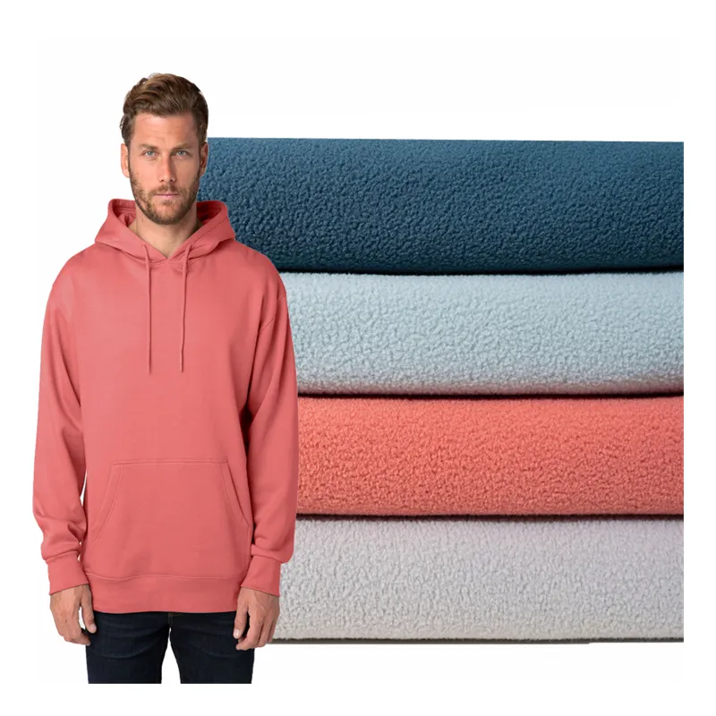 100 Polyester Polar Fleece One Side Brushed One Side Anti-Pilling Polyester Fleece Hoodies Fabric