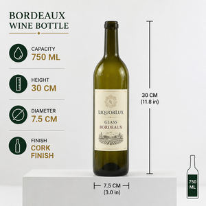 Bottiglia di <span class=keywords><strong>Vino</strong></span> <span class=keywords><strong>Rosso</strong></span> in Vetro Spesso Ecologico da 375ml/750ml con Tappo in Sughero e Logo Personalizzato Stampato per Confezione di <span class=keywords><strong>Vino</strong></span> Forma Borgogna - Product Image 2