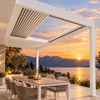 Pergola à toit coulissant en aluminium de qualité commerciale, pergola rétractable résistante au vent pour terrasse de restaurant, repas en plein air