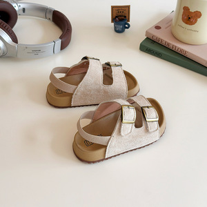 Sandalias Casuales Color Caramelo, Modelo Verano 2026, para Niñas Pequeñas, Suela de TPR, Suela Blanda, Doble Velcro, Zapatos de Moda para Bebés - Product Image 3
