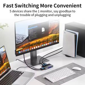 8K 60HZ tipo C interruttore <span class=keywords><strong>HDMI</strong></span> USB C 5x1 <span class=keywords><strong>3</strong></span> <span class=keywords><strong>HDMI</strong></span> 2 ingresso USB-C <span class=keywords><strong>1</strong></span> Out Thunderbolt 4 HDMI2.<span class=keywords><strong>1</strong></span> interruttore Video per computer portatile MacBook/PS - Product Image 3