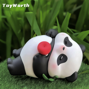 Chenyu <span class=keywords><strong>Kungfu</strong></span> <span class=keywords><strong>Panda</strong></span> Toy Figurine en PVC mignonne, modèle Fat Po assis, en petites figurines en plastique, Noir & Blanc, Boîtes mystère - Product Image 4