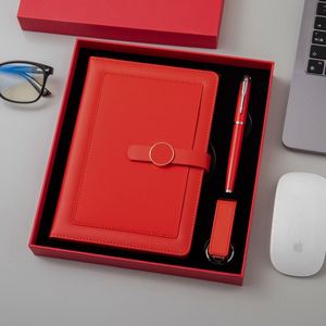 Luxury PU Leather Hardcover A5/A6 Spiral Eco-Friendly Planner Customizable Logo 16G USB Gift <b>Set</b> <b>Notebook</b> Pen for Girls for - Product Image 4