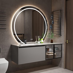 <span class=keywords><strong>Mobile</strong></span> <span class=keywords><strong>Bagno</strong></span> con Lavabo Integrato in Lastra di Roccia Curvata a Caldo, Combinazione Lavabo in Ceramica Senza Giunture, Personalizzabile - Product Image 4