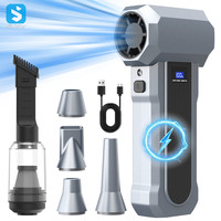 Souffleur d'air 3 vitesses 120000 tr/min, ventilateur turbo, aspirateur, mini ventilateur à jet puissant rechargeable pour voiture, utilisation en extérieur et en intérieur