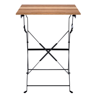 Ensemble de mobilier d'extérieur de bistro portable de 3 pièces, 2 chaises et table pliantes, cadre en acier, bois résistant aux intempéries pour balcon