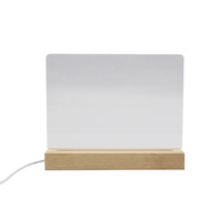Lampe de bureau à led en acrylique vierge personnalisée OEM avec base en bois bébé enfants veilleuse pour acrylique 4mm