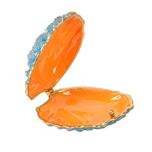 Caja de almacenamiento de joyas con temática oceánica con esmalte de Metal puntual para grabado Chapado en <span class=keywords><strong>concha</strong></span> para publicidad o regalos de cumpleaños - Product Image 2