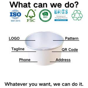 Cuencos de papel de aluminio desechables de alta calidad de Xiamen, cuencos de Material reciclado respetuosos con el medio ambiente para leche, pan, sándwich, fideos - Product Image 6