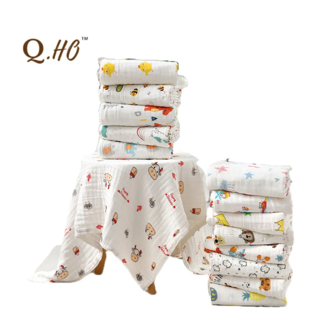 Thicken 4 Layer 110*110cm Gauze Blanket Cotton High-Density Children's Infant Baby Bath Towel