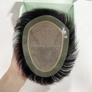 Vente en Gros Belles Perruques Courtes Indiennes en Cheveux Humains Base Soie pour Hommes, Système de Prothèse Capillaire et Toupet <span class=keywords><strong>Homme</strong></span> - Product Image 3