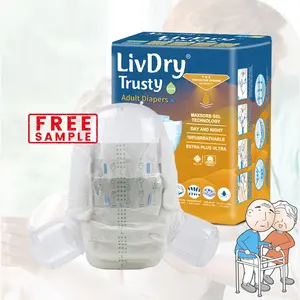 LivDry fidati pannolini per adulti monouso Unisex Malaysia biodegradabile nastro Private Label pannolini per adulti