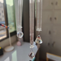 Décoration de plafond d'hôtel de luxe pour mariage, accessoires de lustre en cristal en forme de prune, tube lumineux perlé
