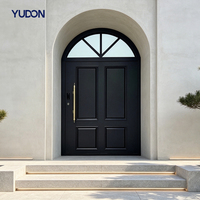 Porte en aluminium et verre YUDON DOOR avec serrure intelligente, antirouille, antivol, résistante au feu, pour maisons et villas en bord de mer
