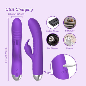Vibrateur Lapin pour Femmes, Stimulation Double Point G et Clitoris, Vibrations Puissantes Oscillantes et Sinueuses, Jouet Sexuel en Silicone Rechargeable - Product Image 3