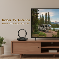 Antenne TV intérieure ANTOP Loop 28dB à gain élevé 75 Ohm en acier et plastique, support de table, moule privé, origine Chine pour réception VHF/UHF