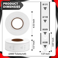 Rouleau de tickets de numérotation à 2 chiffres pour distributeur de tickets K-T, 2000 reçus par rouleau, système de file d'attente 000-999