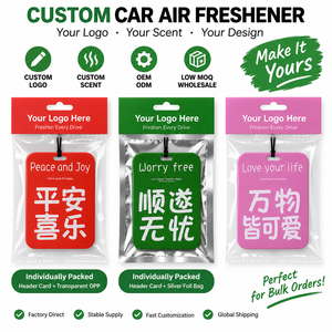 Désodorisant de voiture personnalisé de luxe en papier écologique, parfum pêre et rose longue durée, logo portable et tendance - Product Image 3