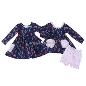 Lulu OEM, оптовая продажа, детское платье с оборками, 2023, с длинными рукавами, рождественское платье принцессы для маленьких девочек