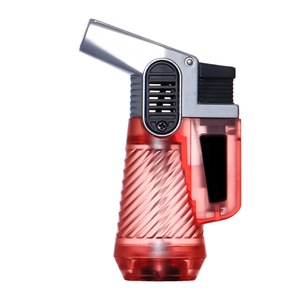 Encendedor de Antorcha Inclinado a Prueba de Viento con Doble Llama Jinchuang, Encendedor Electrónico de Metal con Logotipo Personalizado para Acampar al Aire Libre - Product Image 3