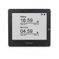 Horloge de réception intelligente Kylendar Mini 4,2 pouces avec écran E-Paper, calendrier et affichage de l'heure mondiale pour bureau, hall d'accueil et comptoir de service