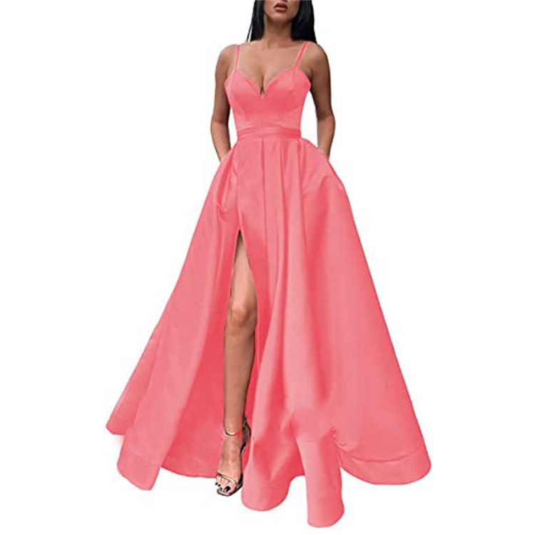 Solid Color Satin Plus Size Evening Dresses Elegant Halter Backless  Irregular Formal Party Dresses Sexy Women Dinner Dress| Alibaba.com