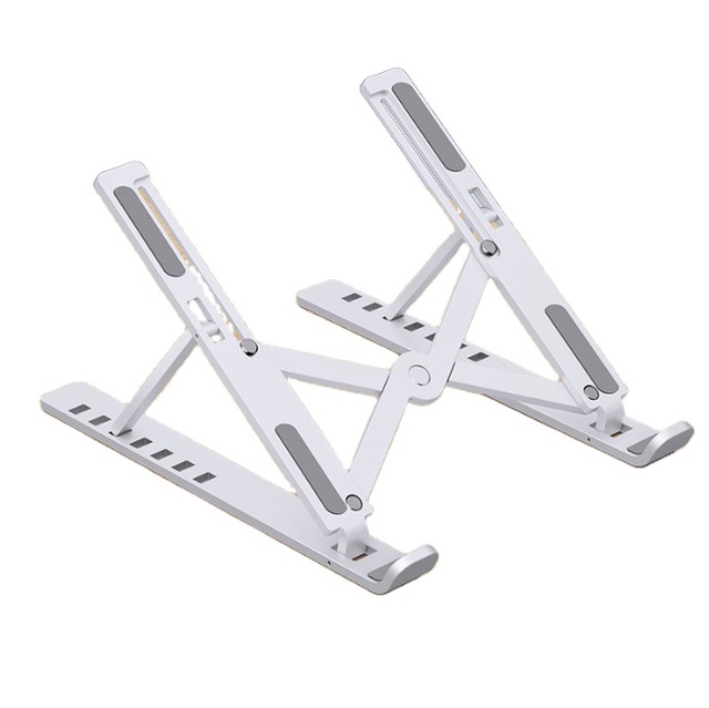 X604-1 Portable Foldable Plastic Tablet PC Stand with Adjustable Height for Computer Desk Compatible with iPad