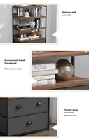 Étagère à livres moderne en chêne noir avec armoire de rangement, bibliothèque polyvalente pour la maison, le bureau et le salon
