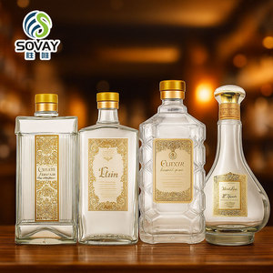 Khắc Rồng 250Ml <span class=keywords><strong>500Ml</strong></span> 750 Ml Rõ Ràng Glass Rượu Vang Đỏ Vodka Whisky Chai Rượu Vang Với Nắp - Product Image 5