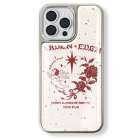 Coque de téléphone en résine époxy pour iphone16 16pro/promax 15 15promax/14Promax/14pro 14/13 13pro 12 11 Coque à bords argentés galvanisés