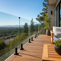 Support de main courante en acier inoxydable duplex 2205 pour balustrade, clôture de piscine, garde-corps en verre, poteau de balcon extérieur