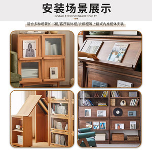 JYCHardware Quincaillerie de rail de guidage pour porte coulissante de bibliothèque pliante et porte pivotante dissimulée à montage supérieur, en alliage d'aluminium, à commande unique - Product Image 1