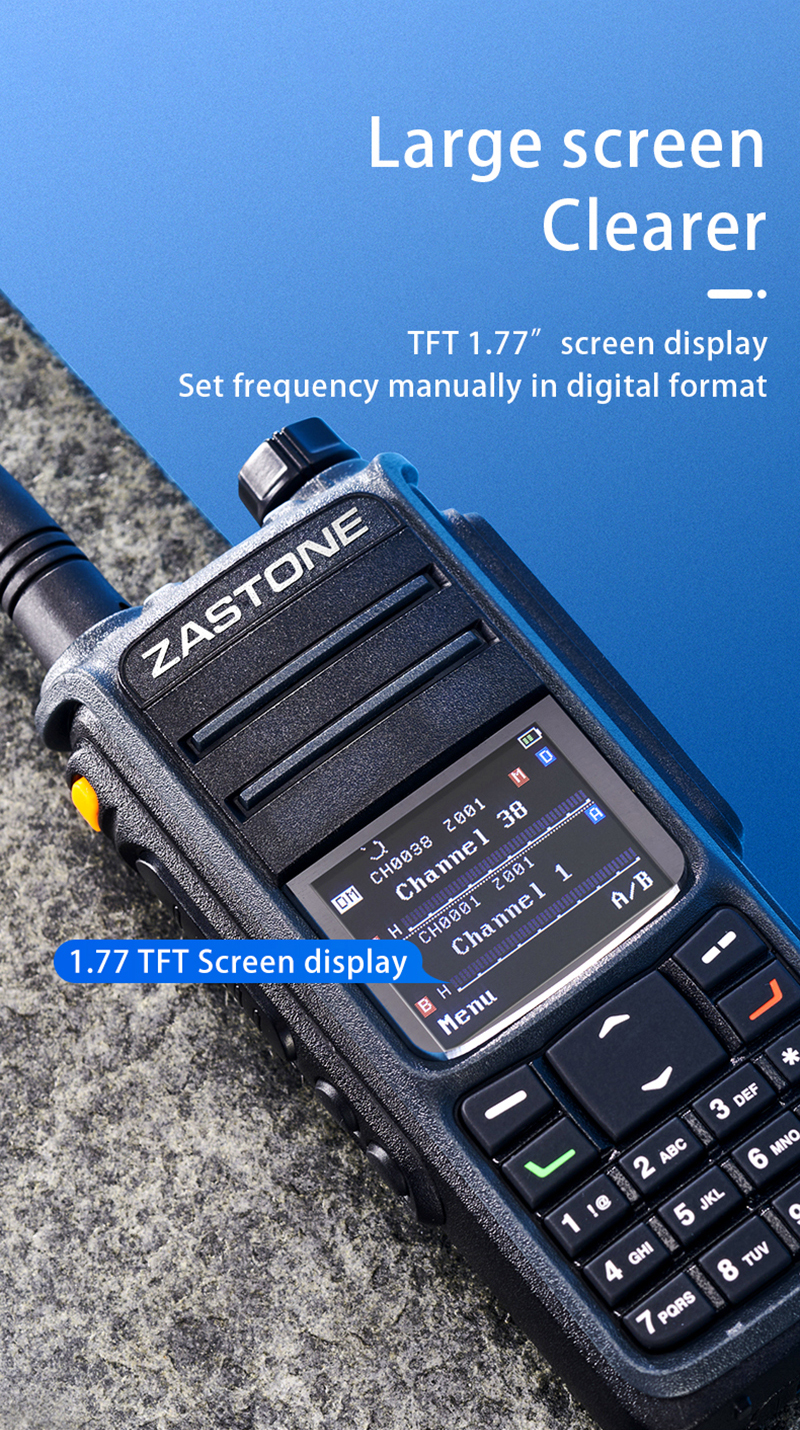 ZASTONE UV008 DMR Walkie Talkie - Dual Band 10W Radio
