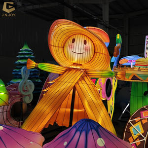 Lanterne de festival SGL18 personnalisée en soie chinoise avec motif de démoniaque pour spectacle de lanternes événementiel <span class=keywords><strong>saisonnier</strong></span> - Product Image 2