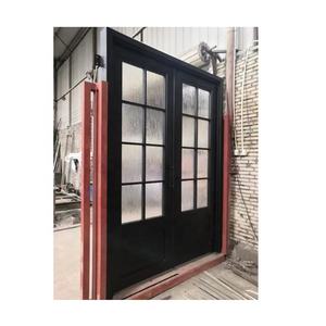 Tempered Glass Front Doors Wrought Iron French Doors Exterior Steel Swing Graphic Design 5 Years/Interior Doors for Houses - Product Image 3