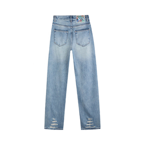<span class=keywords><strong>Jean</strong></span> skinny déchiré taille haute pour femme Yuanbofei, style Y2K, coupe droite, délavé décontracté, pour l'été et le street style - Product Image 2