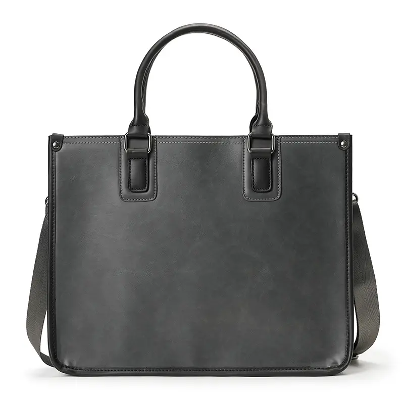Оптовая продажа, мужской портфель, деловая сумка-тоут 14 дюймов, сумка из искусственной кожи для компьютера, фирменная сумка на плечо для ноутбука с логотипом на заказ