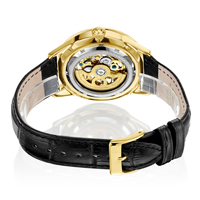 Montre automatique pour homme en acier inoxydable, design personnalisé, haut de gamme, luxe, cuir véritable, mécanique.