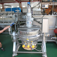Cuisinière multifonctionnelle à double enveloppe en acier inoxydable de 50L à 1000L pour confitures de fruits, sauces chili, bouilloire électrique avec agitateur et mélangeur