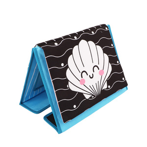 Jouets de temps de ventre de miroir de bébé avec des livres de tissu froissé jouet noir et blanc sensoriel de nouveau-né de contraste élevé infantile - Product Image 1