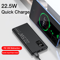 PD22.5W Banques d'alimentation mobiles à charge super rapide 10000mah 18w type-c entrée sortie avec lampe de poche LED double banque d'alimentation USB 20000mAh
