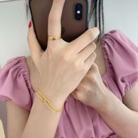 Bague en acier titane pour femmes, gravée personnalisée avec la lettre initiale, bijoux, plaqué or 18K, socle de Signet, pièces