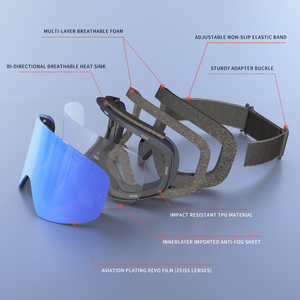 Yijia Optical Wholesalers OTG Skibrille mit Magnetischer Abnehmbarer Linse Rahmenlose Skibrille mit Zylindrischer Linse - Product Image 2