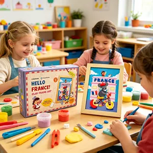 Nouveauté 2026 : Kit d'art créatif pour enfants avec argile à séchage à l'air ultra-légère pour cadre photo 3D, jouet intellectuel de modelage DIY - Product Image 6