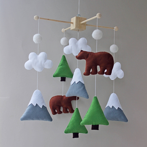 New Design <b>Mobiles</b> for Baby Cribs <b>Mobile</b> Baby Wooden Music Hanging Toy <b>Nursery</b> Baby <b>Mobile</b> Felt - Product Image 3