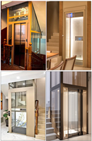 Ascenseur panoramique électrique sans gaine pour villa de luxe, 2 à 5 étages, sans fosse, en verre, pour usage résidentiel