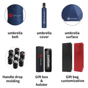 Werksverkauf günstiger personalisierbarer tragbarer vollautomatischer Regen regen damen faltbarer dreifach faltbarer Regenschirm