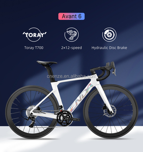 Vélo <span class=keywords><strong>de</strong></span> route aérodynamique 700C entièrement en fibre <span class=keywords><strong>de</strong></span> carbone Toray T800, 24 vitesses, frein à disque hydraulique, fourche et jantes en aluminium OEM - Product Image 1