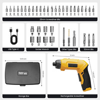 Tournevis électrique sans fil rechargeable 3,7 V, kit d'outils électriques multifonctionnels à percussion, utilisation facile pour la maison