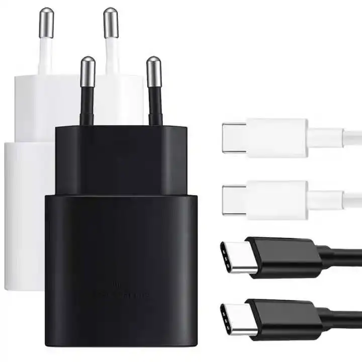 Super Fast Charging 25W USB Type C PD Fast Quick Charger for Samsung Galaxy Note 10/Note 20/S20 with type c to type c cable